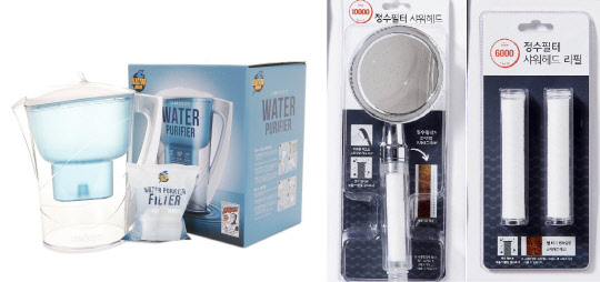 유통업계에서 수돗물의 불순물을 걸러 주는 '정수 필터'의 인기가 높아지고 있다. <이마트, 롯데마트 제공>